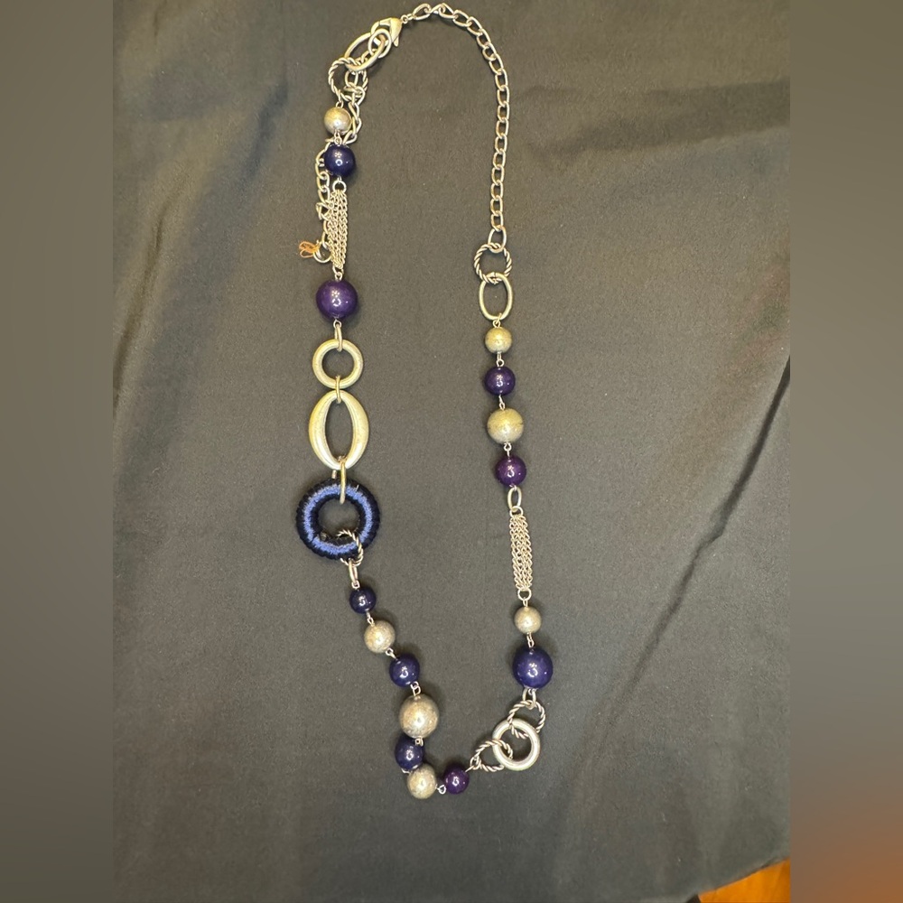 Ruby Rd. Blue Multi Bead w/ Gold Necklace
